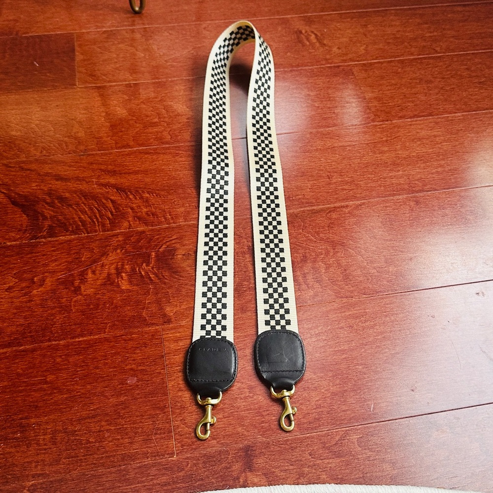 Clare V Checker Strap Cream Black